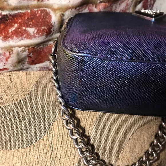 Guess Multi Colorful Metallic Leather Chained Crossbody Bag - Picture 11 of 16